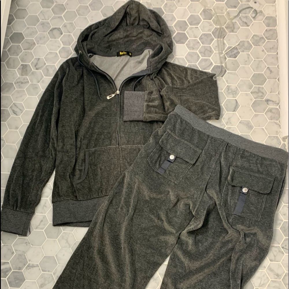 velour track suit